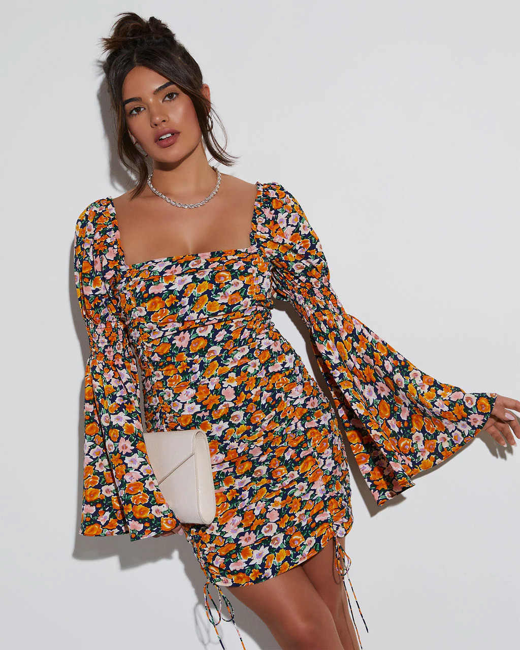 Seona Square Neck Long Sleeve Mini Dress | VICI