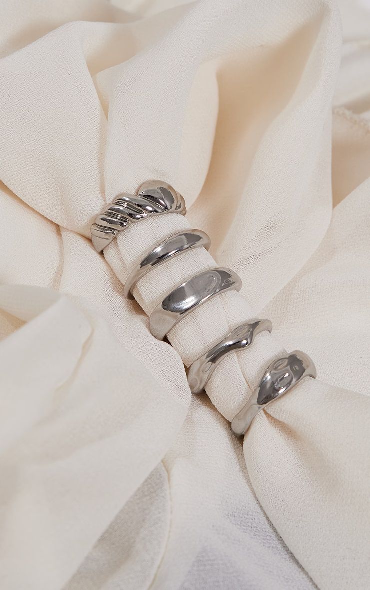 Silver Textured Ring Multipack | Pretty Little Thing (Australia & New Zealand)