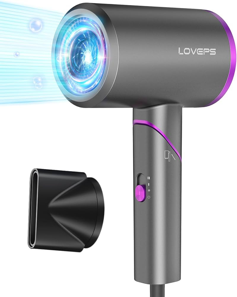 Amazon.com : LOVEPS Hair Dryer Without Diffuser, 1800W Ionic Blow Dryer, Foldable Handle Travel H... | Amazon (US)