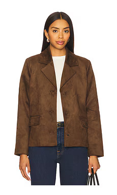 Tularosa Evi Faux Suede Jacket in Dark Brown from Revolve.com | Revolve Clothing (Global)