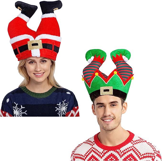 Christmas Santa and Elf Pants Hats for Funny Hilarious and Festive Christmas Party Hat Dress Up C... | Amazon (US)