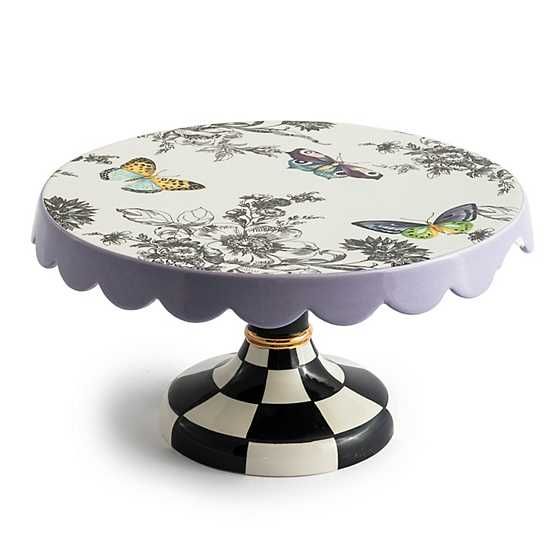 Butterfly Toile Small Pedestal Platter | MacKenzie-Childs