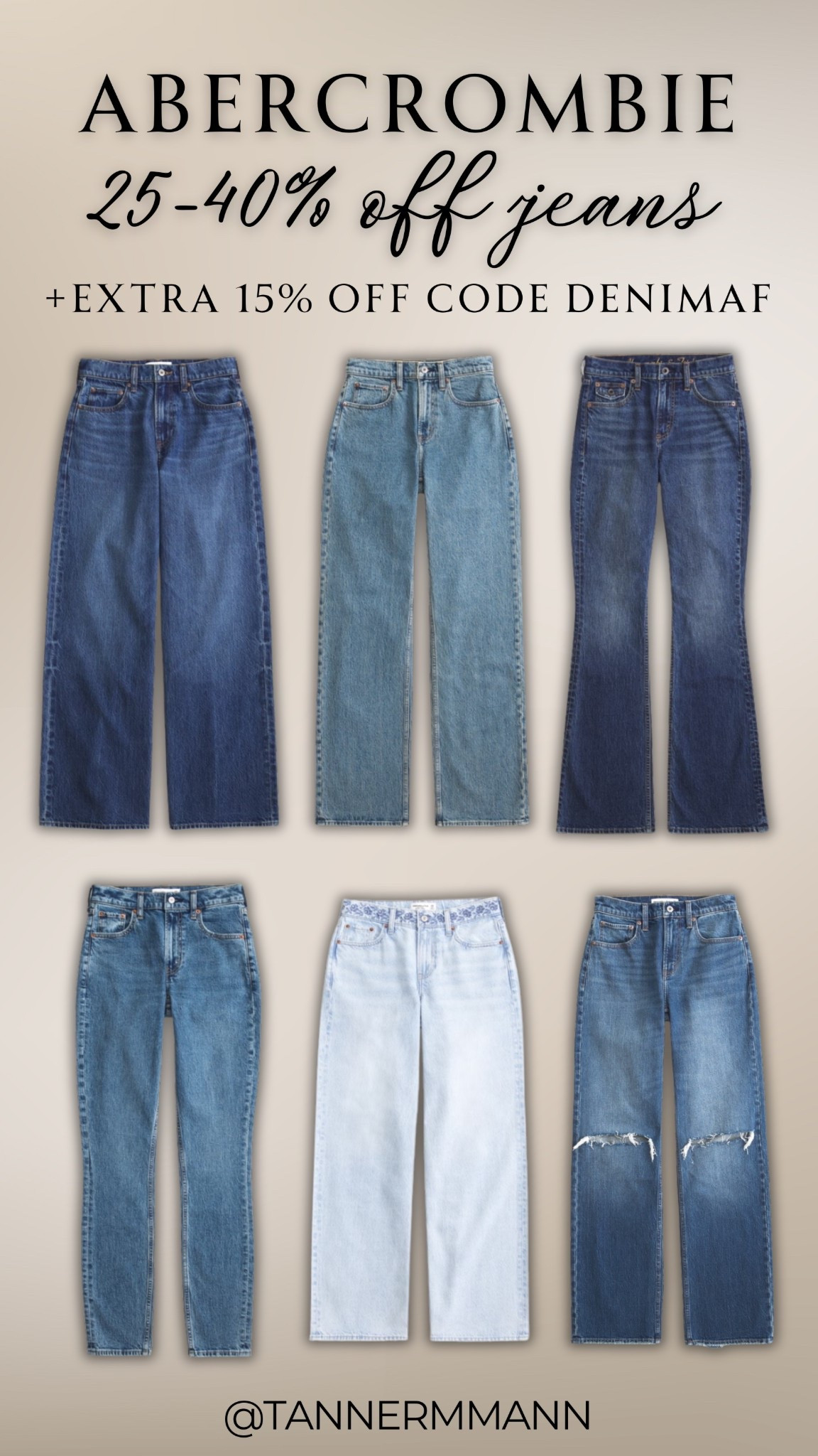 Abercrombie Denim Sale 25-40% Off + extra 15% Off code DENIMAF #jeans

#LTKootd #LTKmomlife #LTKdayinmylife
