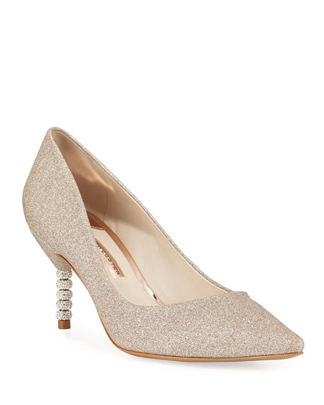 Sophia Webster Coco Glitter Crystal-Heel Pumps | Neiman Marcus