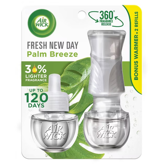 Air Wick Scented Oil Fresh New Day Air Freshener - Palm Breeze - 1.34oz/3ct | Target
