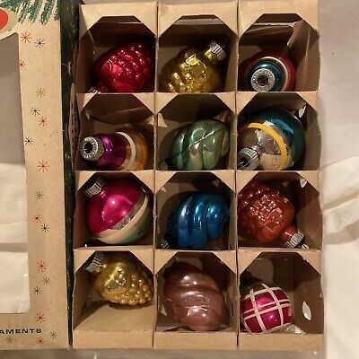 Vintage 12 Glass Shiny Brite Christmas Ornaments  Balls | eBay US