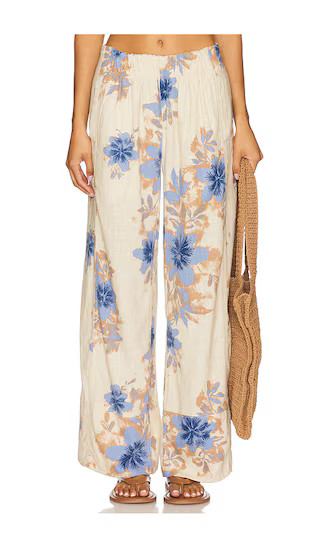 Free People Days End Printed Linen Pull On Pant in Ivory. - size L | Revolve Clothing (Global)