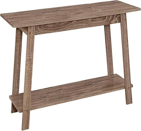 42" Brown Contemporary Rectangular TV Stand with Shelf | Amazon (US)