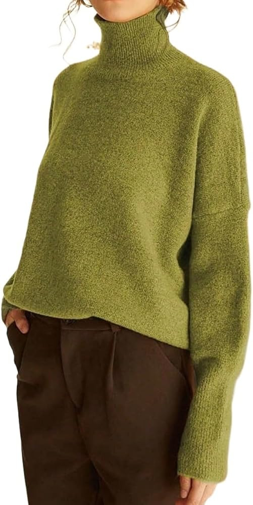 Sweater for Women Casual Solid Long Sleeve Sweater Trendy Outfits | Amazon (US)