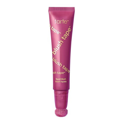 tarte blush tape satin liquid blush – Blendable Buildable Makeup with Mineral Pigments, Mango & Shea Butters for Lightweight Hydrating Smooth Finish, Vegan & Cruelty-Free, full size, pink raspberry | Amazon (US)