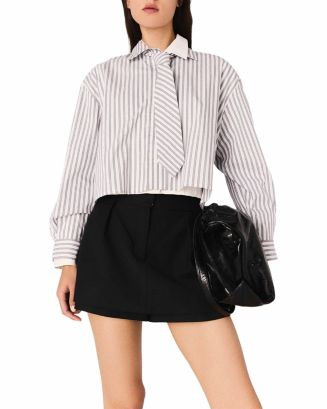 Maje Striped Rhinestone Shirt  | Bloomingdale's Women | Bloomingdale's (US)