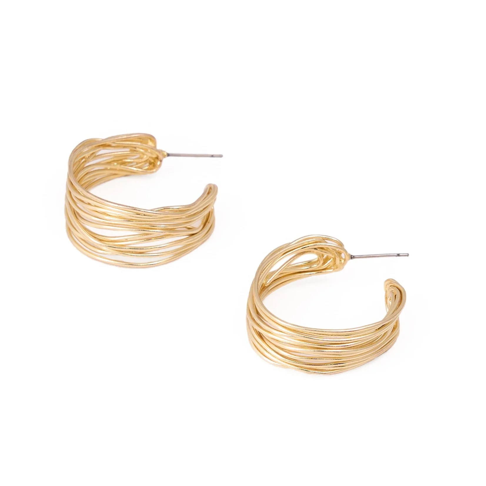 Della Multi Band Hoop Earrings Brass | INK+ALLOY