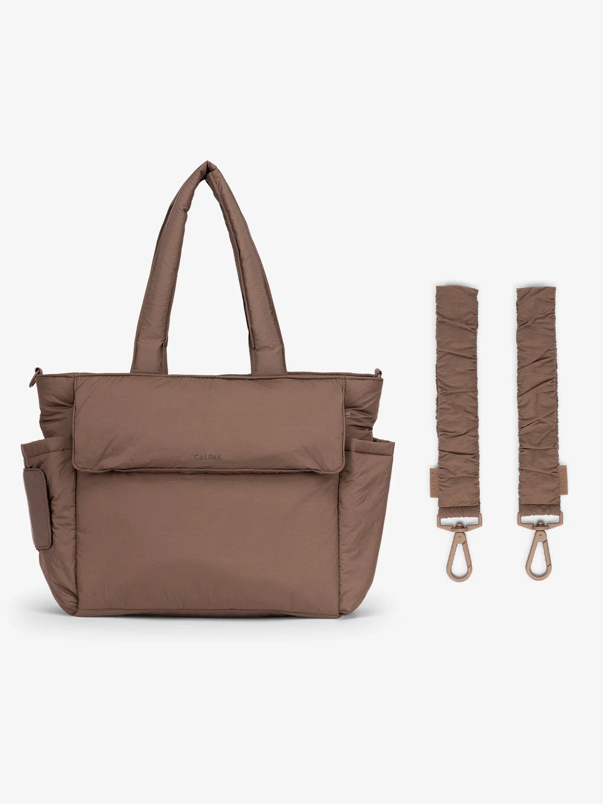 Diaper Tote Bag with Stroller Straps in Hazelnut | CALPAK