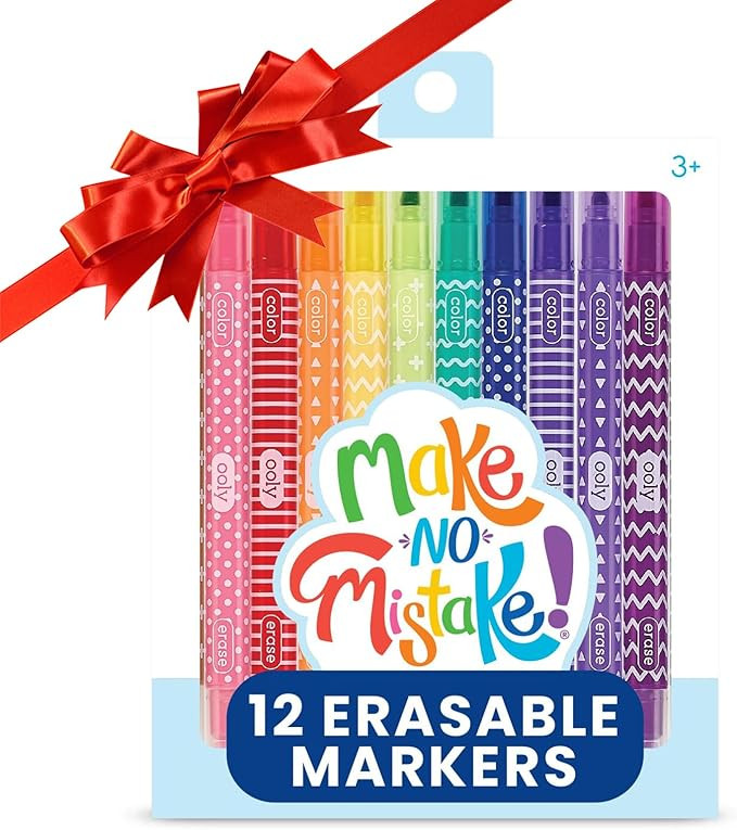 Ooly Make No Mistake Erasable Markers, 12 Stress and Mess Free Marker Pack You Can Erase, Drawing... | Amazon (US)