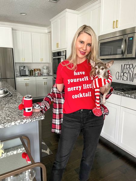 Have yourself a merry little cocktail!

Christmas outfit, Christmas shirt, dog scarf, black jeans, flannel shirt

#LTKHoliday #LTKstyletip #LTKSeasonal