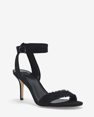 White House Black Market Black Strappy Mid-Heel Sandals | White House Black Market