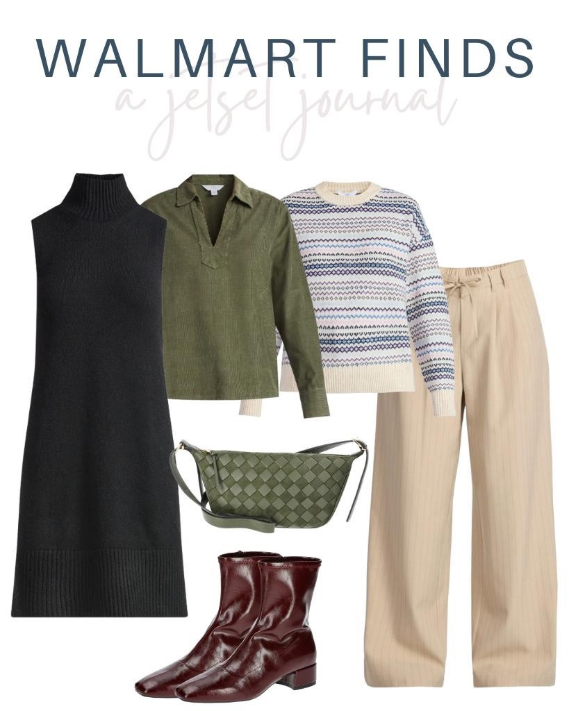 Find really cute Walmart pieces that make the perfect fall outfit!
#turtleneckdress #loosepants #fallbooties #affordablefashion #falllook #outfitinspo #walmartfinds #falloutfit #cuteaccessories #outfitidea #walmartfashion #fallstyle

#LTKU #LTKStyleTip #LTKSeasonal