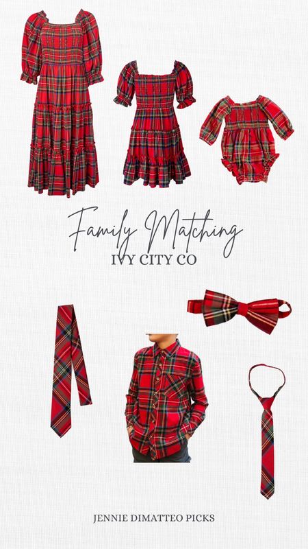 Family matching, Christmas, holiday, plaid, tartan, puff sleeve, maxi dress, tie, bow tie, button down shirt, ivy city 

#LTKHoliday #LTKstyletip #LTKSeasonal
