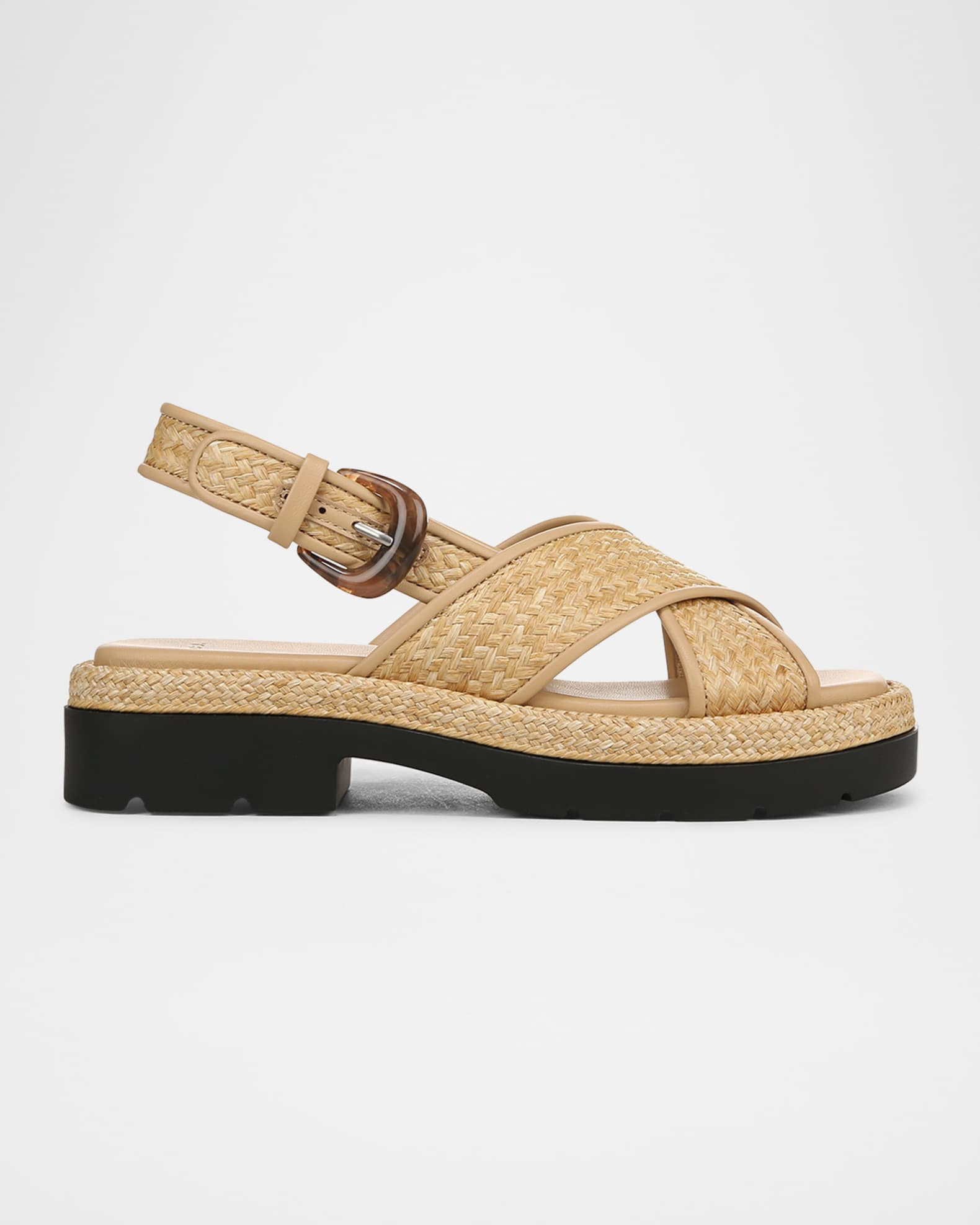 Helena Raffia Lug-Sole Sandals | Neiman Marcus