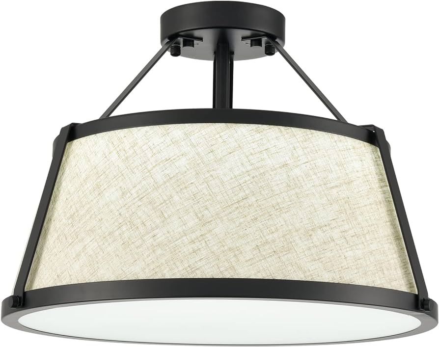 DANSEER Drum Flush Mount Ceiling Light Black Finish Dimmable LED for Bedroom Hallway Living Room ... | Amazon (US)