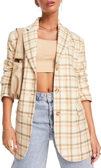 ASOS DESIGN High Break Point Plaid Oversize Blazer | Nordstrom | Nordstrom