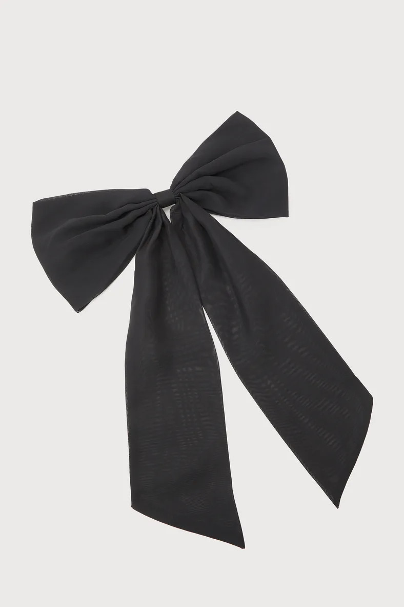 Dramatic Refinement Black Oversized Bow Hair Clip | Lulus (US)