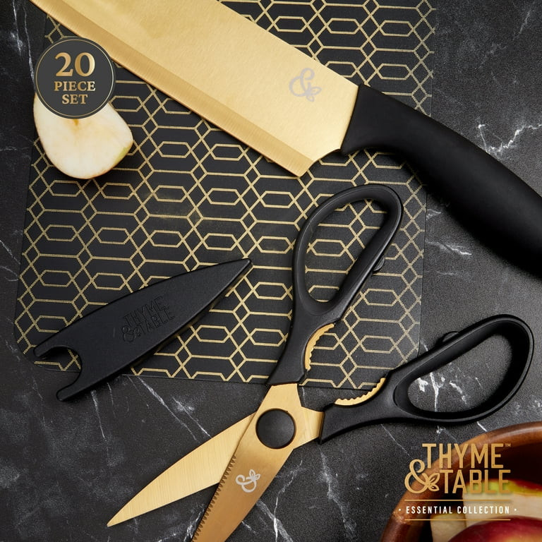 Thyme & Table 20-Piece Knife Set, Black | Walmart (US)