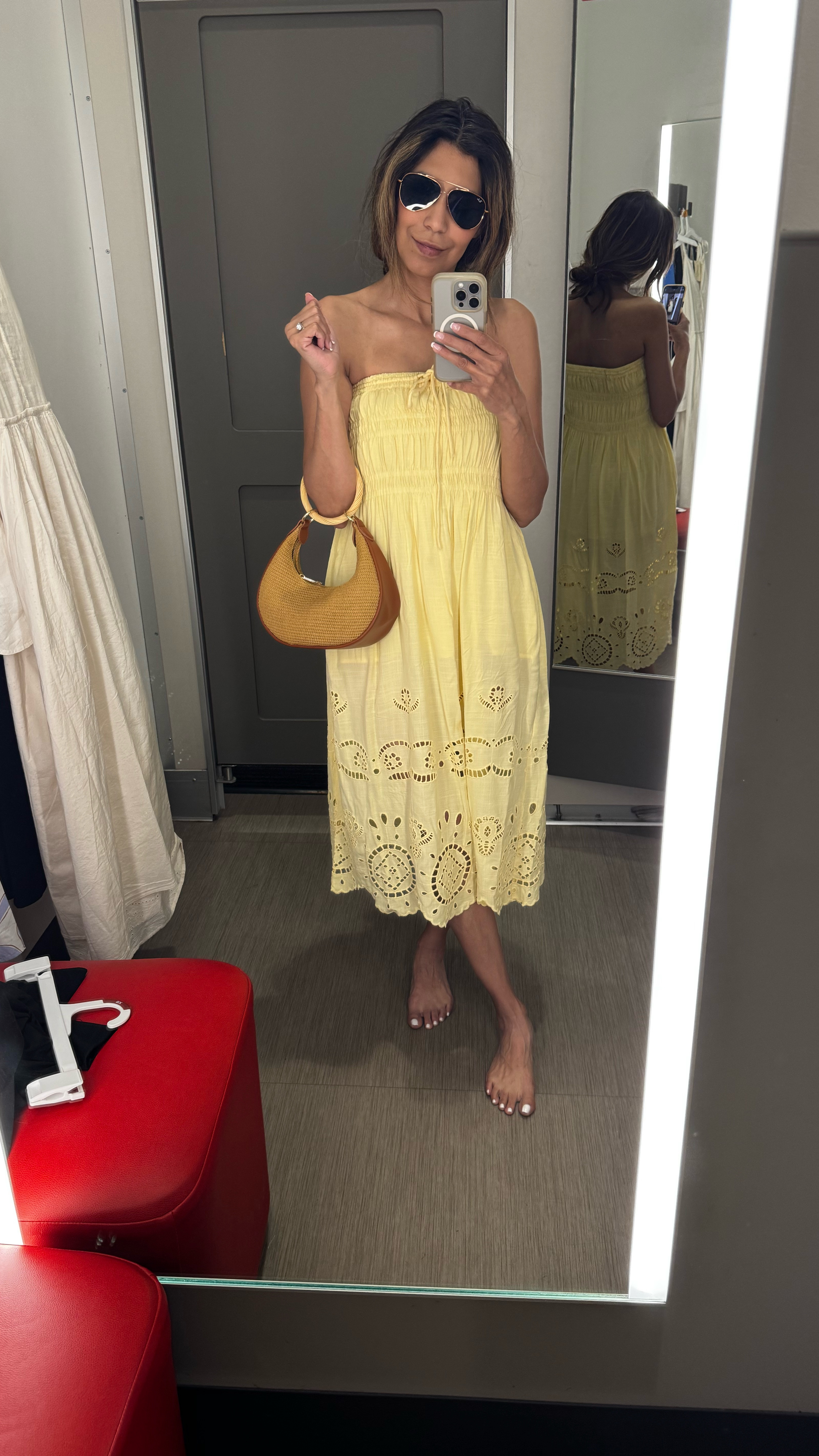 This butter yellow is a skirt, but I’m wearing it as a dress here the lining covers just enough but would wear an undergarment just in case.  
I didn’t like it as a skirt 

#LTKFindsUnder50 #LTKStyleTip #LTKSummerEdit