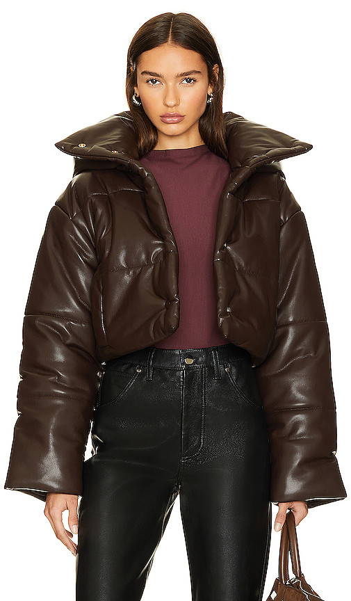 Aveline Puffer Jacket in Coffee Ground | Revolve Clothing (Global)