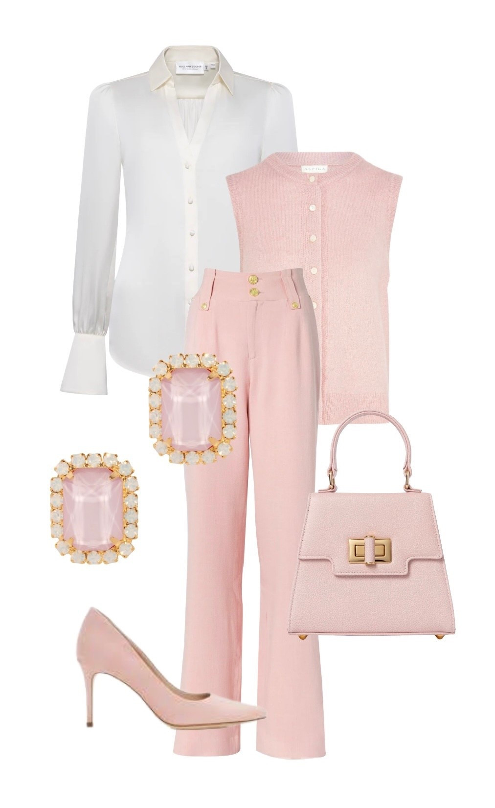 
Ballet pink at its softest, most romantic! These timeless styles with matching accessories will see you from Valentine’s through to the summer 🩰 ✨ 

Tamara Shirt in Ivory & Pink High Waisted Straight Trousers (matching Double Breasted Blazer & Waistcoat also available) - Holland Cooper

Dusty Pink Alpaca Blend Knit Waistcoat / Gilet  - Aspiga

Gem Stud Earrings in Ballet Pink - Pink Reef at Wolf & Badger

Mable Misty Rose Pink Textured Leather Top Handle Bag &  Claudia Misty Rose Pink Heels - Emily London 

#LTKeurope #LTKstyletip #LTKluxury