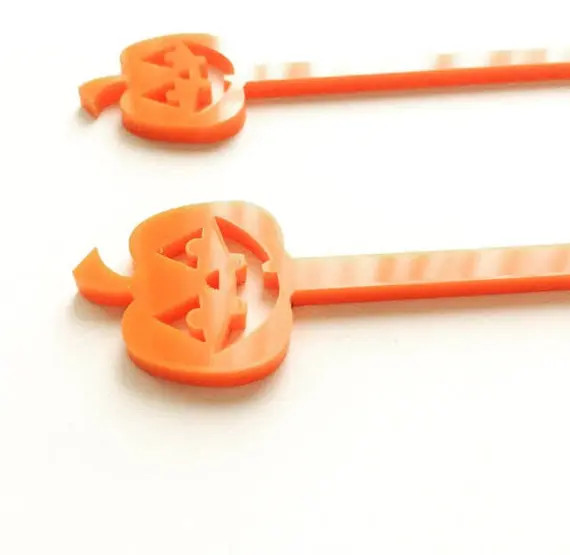 Pumpkin Drink Stirrers HalloweenParty Favors Acrylic | Etsy | Etsy (US)