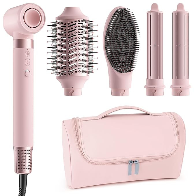 5 in 1 Hot Air Styler Wrap – High-Speed Hair Dryer Brush with Auto Wrap Curlers, Fast Drying & ... | Amazon (US)