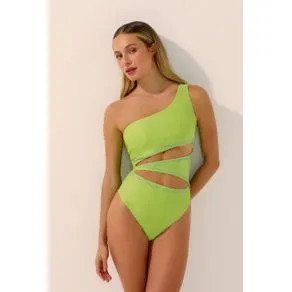 Maiô Ombro Só Recortes Com Cristais Lima VERDE/GREEN P/S | OffPremium (BR)