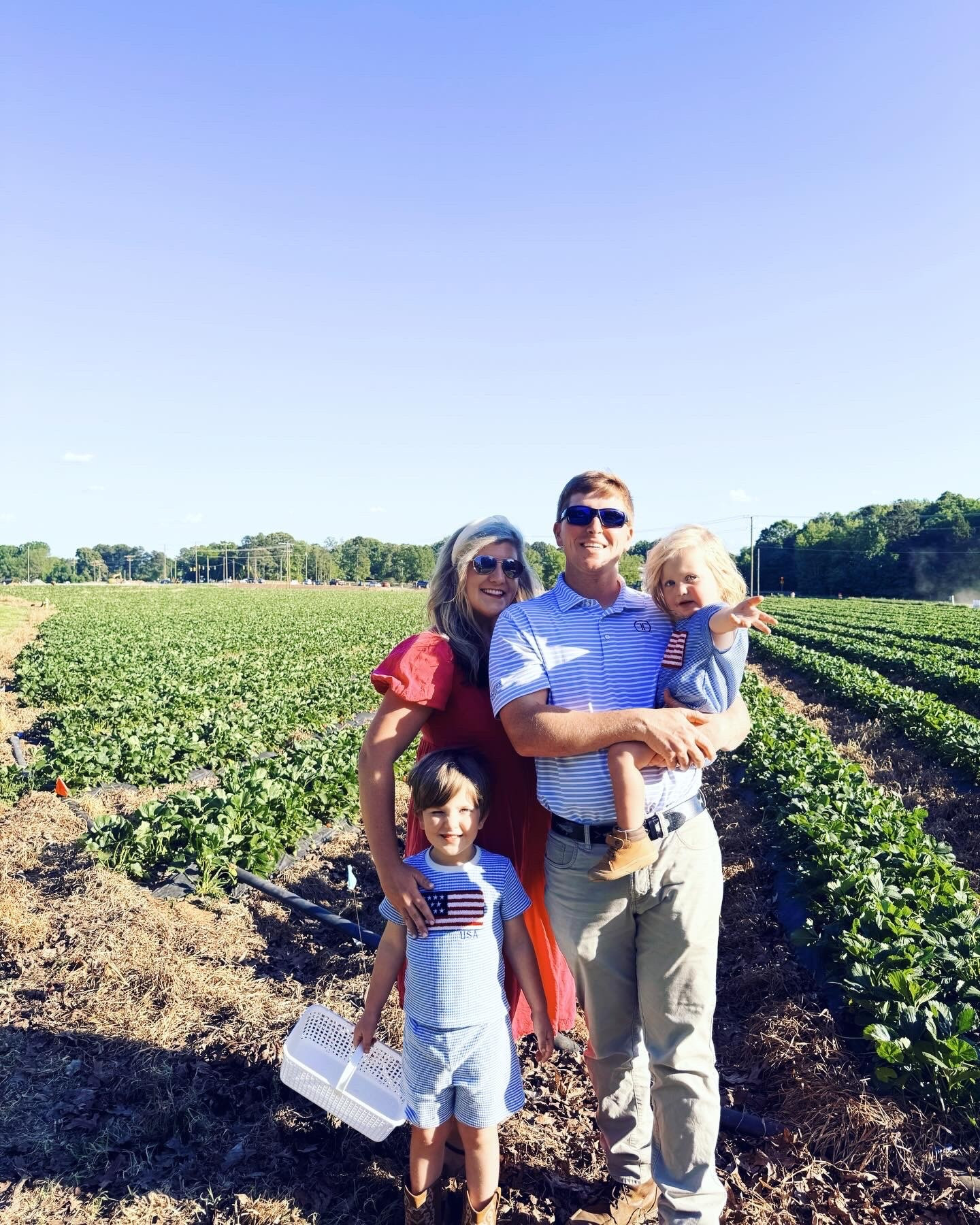 Just the 🍓 b e r r y 🍓 sweetest kind of spring 🌸 friday night 🌞 pickin’ strawberries 🌱 with our little berry-lovin’ babies 👶🏼😋 - one of our favorite traditions of all!! 🧺🚜 Oh how I love these sweet country 🤠 boys of mine (and this sweet ladybug 🐞 that landed in Sweet Baby Levi Rhett’s hair while we were pickin’ 🥰😍) so berry 😉 much!! ❤️ Cheers to my most favorite season of all!! ☀️🌾🌿🍓🌱❤️ #pickedfreshfromthefarmandstraighttomyheart #iloveyouberrymuch #berryblessed #stawberrypicking #strawberrypickingtradition

#LTKBaby #LTKKids #LTKmomlife