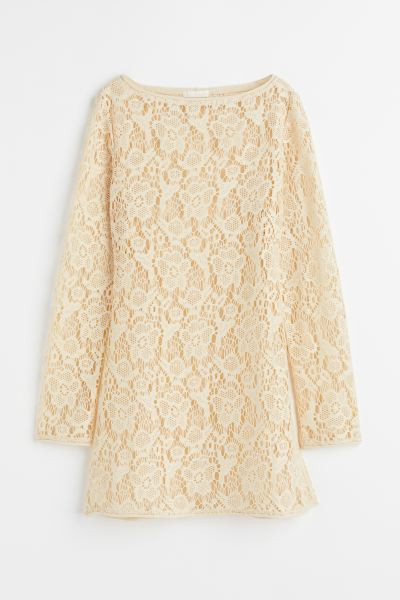 Long Boat-neck Lace Top | H&M (US + CA)