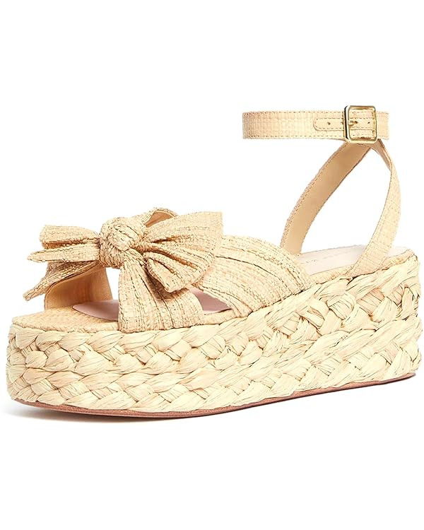 DOEYG Pleated Bow Espadrille Sandals for Women Platform Wedges Sandals Comfortable Casual Dressy ... | Amazon (US)