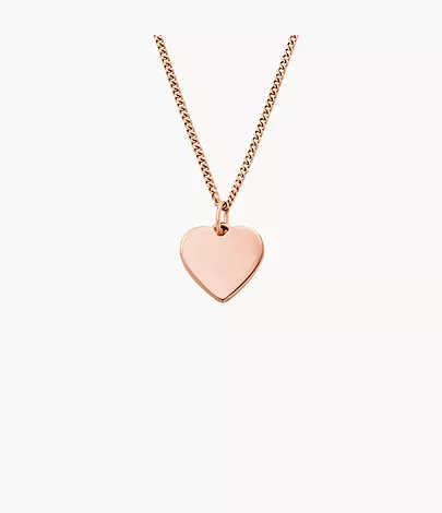Heart Rose Gold-Tone Stainless Steel Necklace | Fossil (US)