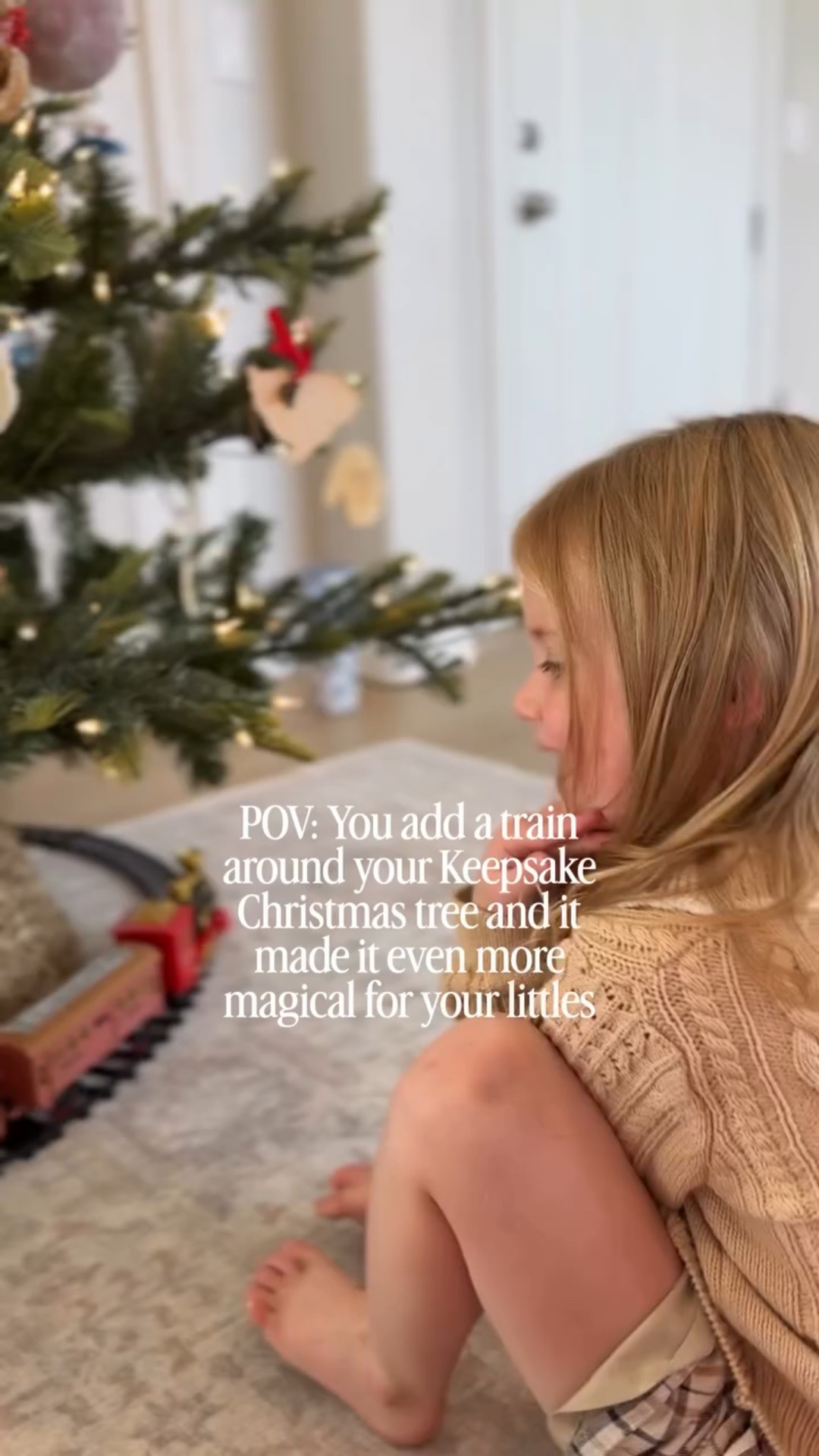 Mama first, Interior Designer second 🫡

I always loved how magical Christmas felt as a kid and as much as I love making everything beautiful and aesthetically pleasing during this season (and trust me, I still do 🤪) my main goal is to help my girls to feel the magic of this season. 

I decided to start a tradition when my second was born of doing a Keepsake tree. We all decorate it together as a family and put up all of our ornaments we’ve collected from our travels together as a family, handmade ornaments from when we were kids and handmade ornaments that the girls have made over the years and everytime I walk past this tree it just makes me so happy seeing all of our happy memories together. 

And this year, I decided to surprise the girls by adding this train to go around the base of the tree and they were soooo excited!! It felt like Christmas morning 🥹 

#traditionalcoastalhome #christmasmagic #nostalgicmoments #nostaglicchristmas #christmaswithlittles #christmaswithkids