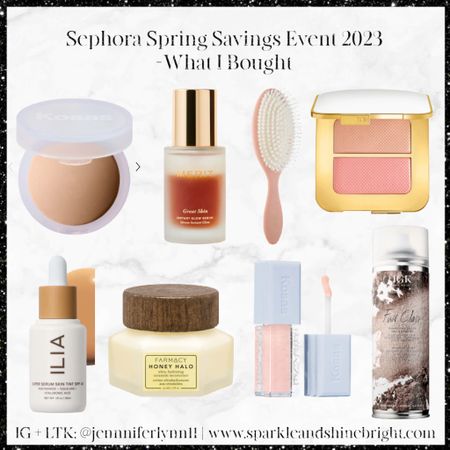 What I bought from the Sephora Spring Savings event! 

SHADES: 
Ilia Skin Tint- Morgat ST11.5
Kosas Setting Powder- Pillowy
Kosas Wet Lip Oil- Exposed 


#LTKBeautySale #LTKbeauty #LTKFind