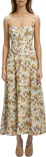 Lilah Floral Corset Midi Dress | Nordstrom