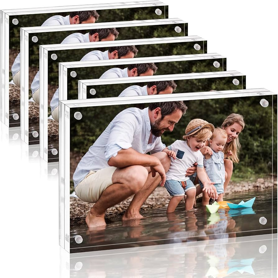 Fixwal 4x6 Acrylic Picture Frame, with Magnetic Desktop, 6 Pack | Amazon (US)