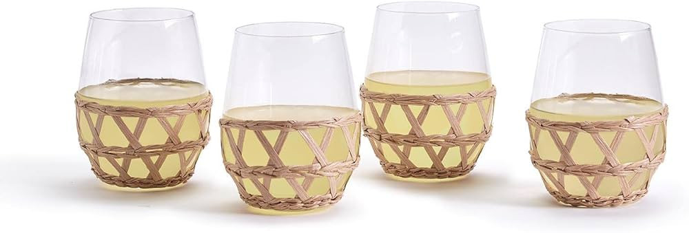 Two's Company Set of 4 Lattice Stemless Wine Glass | Amazon (US)