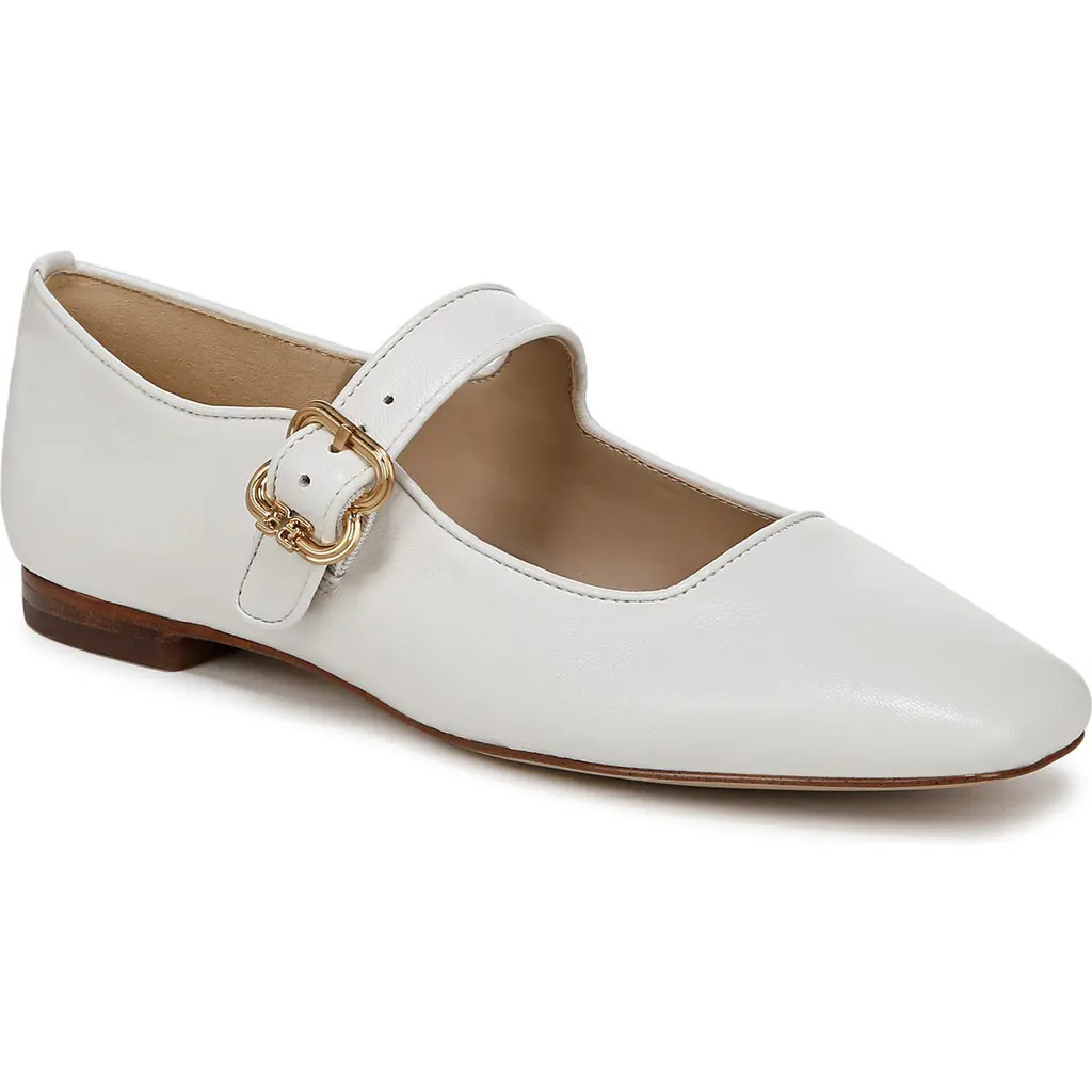 Sam Edelman Michaela Mary Jane Flat in Bright White at Nordstrom, Size 9.5 | Nordstrom
