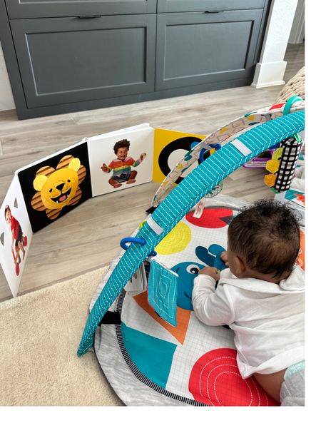 Tummy time play mat + activities for baby 👶🏽 Giannis stays entertained alone for about 25 minutes at a time with these items!

#LTKkids #LTKbaby