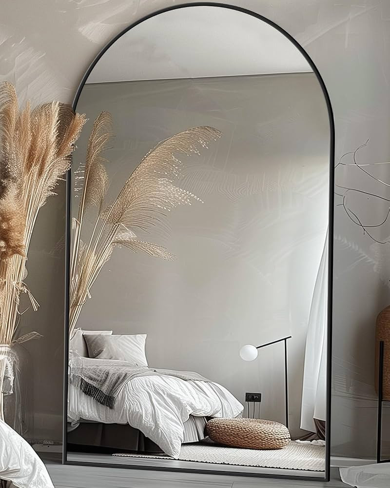 Full Length Mirror, 44"x72" Oversized Floor Mirror, Arched Full Body Mirror with Stand Large Floo... | Amazon (US)