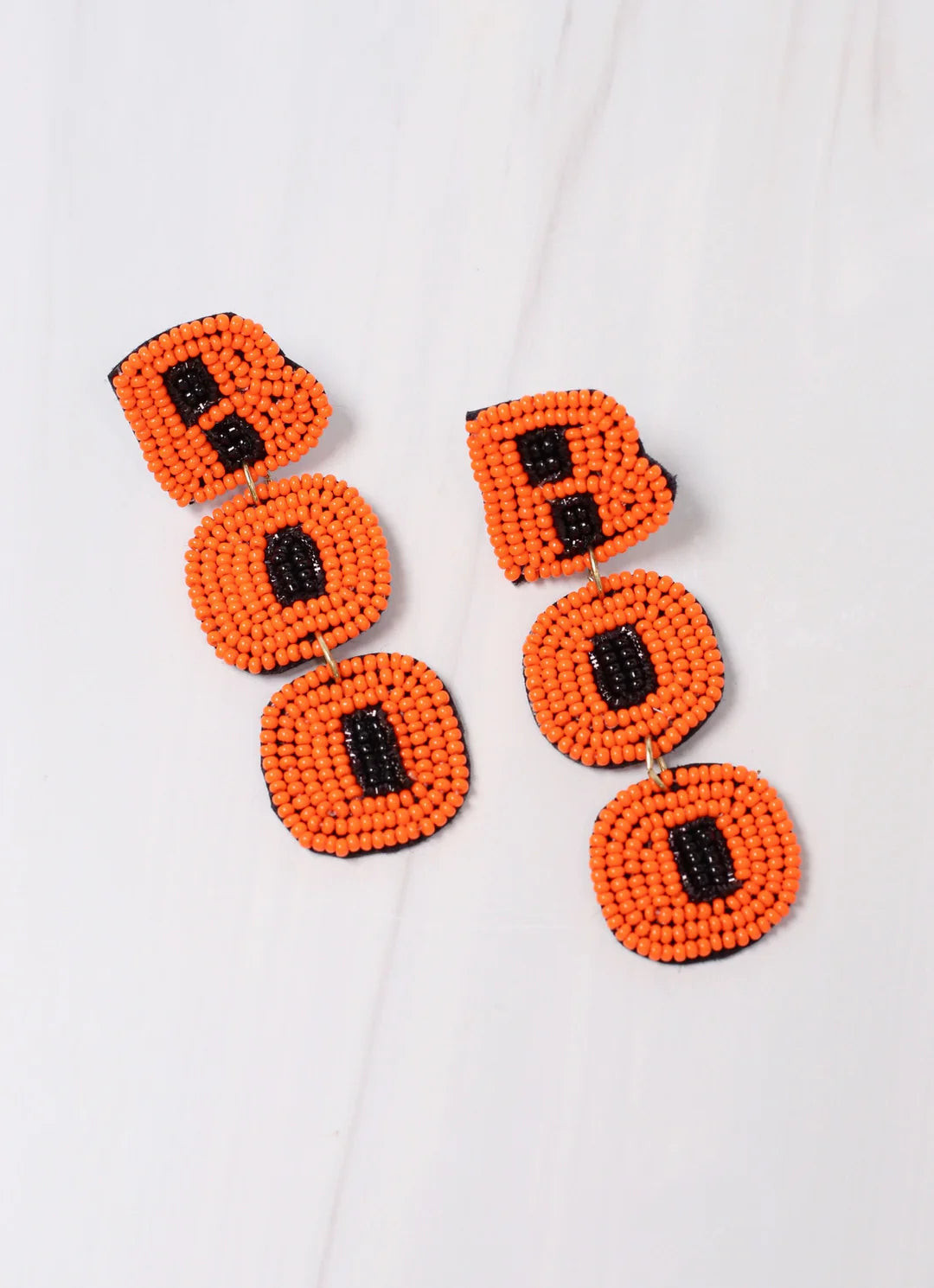 Boo Beaded Orange Earring | Caroline Hill