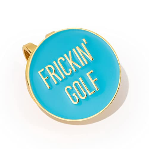 Birdie Girl Frickin' Golf Blue and Gold Women's Ball Marker with Hat Clip, Womens Golf Accessories, Magnetic Golf Ball Marker, Ball Marker hat Clip, Golf Bag Accessories | Amazon (US)
