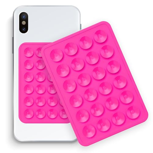 Cymbidium Silicone Suction Phone Mount - Sticky Phone Grip, Suction Cup Phone Case - iPhone and Android Suction Cup Phone Mount for Selfies and Tiktok Videos (Hot Pink) | Amazon (US)