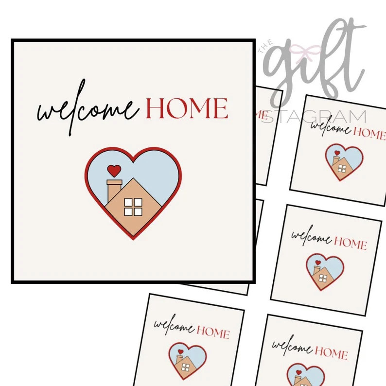 Welcome Home Gift Tag | DIGITAL DOWNLOAD | Housewarming Gift Tag | Housewarming Gift Ideas | 3x3"... | Etsy (US)