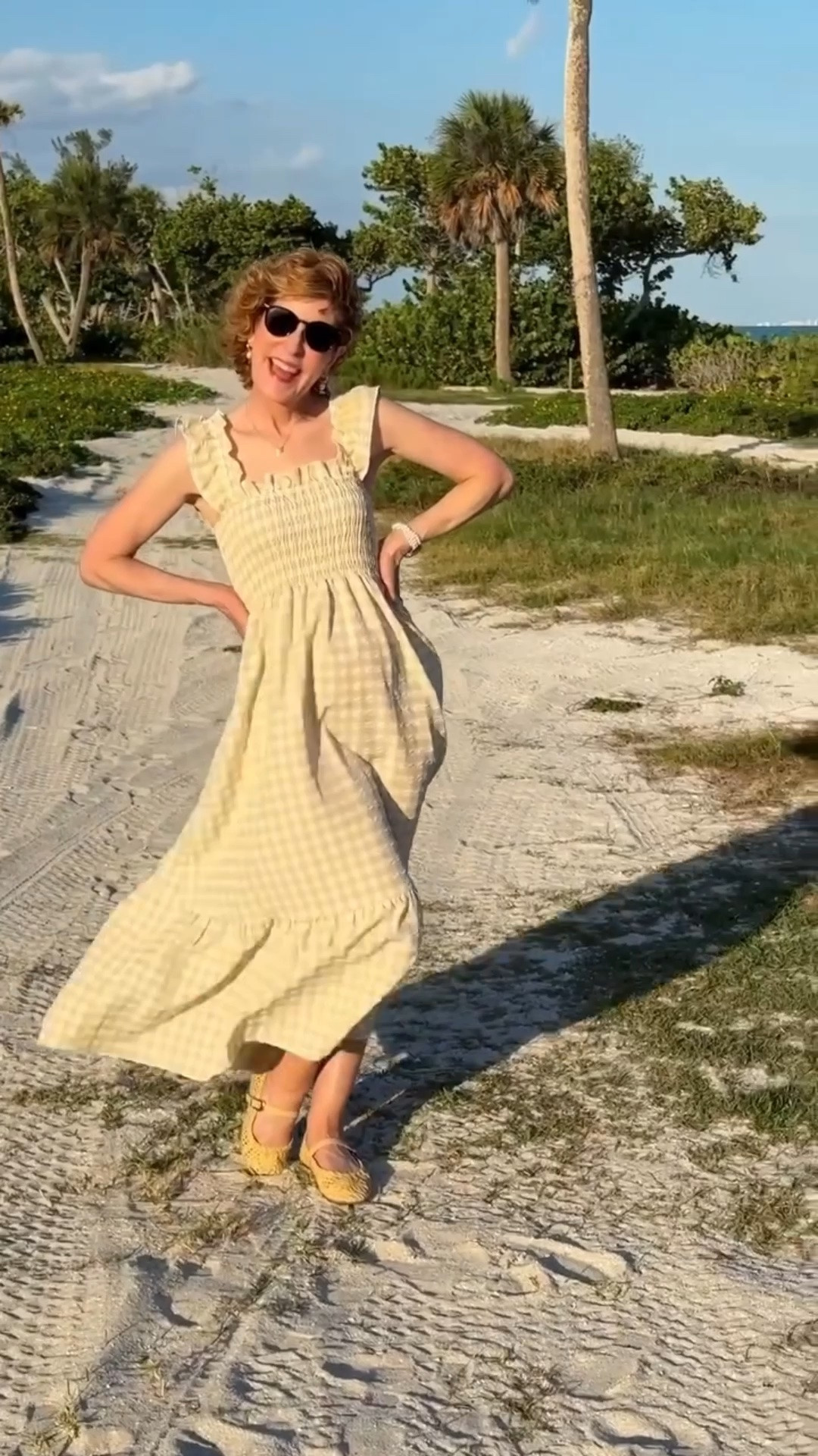This darling gingham dress felt right at home on Sanibel. The lightweight, wrinkle-free fabric is perfect for warm weather, the smocked bodice is incredibly comfortable, and the pockets are always a win.

#LTKTravel #LTKSeasonal #LTKOver40